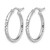 Rhodium-Plated 10K White Gold Hollow Diamond-Cut 2 mm Round Tube Hoop Earrings, 20 mm Long - View 2
