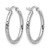 Rhodium-Plated 10K White Gold Hollow Diamond-Cut 2 mm Round Tube Hoop Earrings, 20 mm Long - View 4