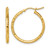 10K Yellow Gold Hollow Diamond-Cut 2 mm Round Tube Hoop Earrings, 25 mm Long