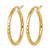 10K Yellow Gold Hollow Diamond-Cut 2 mm Round Tube Hoop Earrings, 25 mm Long - View 2