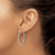 Rhodium-Plated 10K White Gold Hollow Diamond-Cut 2 mm Round Tube Hoop Earrings, 30 mm Long - View 3