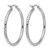 Rhodium-Plated 10K White Gold Hollow Diamond-Cut 2 mm Round Tube Hoop Earrings, 30 mm Long - View 4