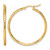 10K Yellow Gold Hollow Diamond-Cut 2 mm Round Tube Hoop Earrings, 35 mm Long
