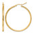 10K Yellow Gold Hollow Diamond-Cut 2 mm Round Tube Hoop Earrings, 40 mm Long
