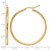 10K Yellow Gold Hollow Diamond-Cut 2 mm Round Tube Hoop Earrings, 40 mm Long - View 5