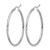 Rhodium-Plated 10K White Gold Hollow Diamond-Cut 2 mm Round Tube Hoop Earrings, 40 mm Long - View 2