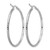 Rhodium-Plated 10K White Gold Hollow Diamond-Cut 2 mm Round Tube Hoop Earrings, 40 mm Long - View 4