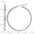 Rhodium-Plated 10K White Gold Hollow Diamond-Cut 2 mm Round Tube Hoop Earrings, 40 mm Long - View 5