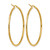 10K Yellow Gold Hollow Diamond-Cut 2 mm Round Tube Hoop Earrings, 50 mm Long - View 4