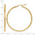 10K Yellow Gold Hollow Diamond-Cut 2 mm Round Tube Hoop Earrings, 50 mm Long - View 5