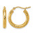10K Yellow Gold Hollow Diamond-Cut 3 mm Round Hoop Earrings, 20 mm Long