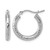 Rhodium-Plated 10K White Gold Hollow Diamond-Cut 3 mm Round Hoop Earrings, 20 mm Long