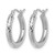 Rhodium-Plated 10K White Gold Hollow Diamond-Cut 3 mm Round Hoop Earrings, 20 mm Long - View 2