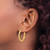 10K Yellow Gold Hollow Diamond-Cut 3 mm Round Hoop Earrings, 25 mm Long - View 3
