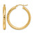 10K Yellow Gold Hollow Diamond-Cut 3 mm Round Hoop Earrings, 30 mm Long