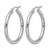 Rhodium-Plated 10K White Gold Hollow Diamond-Cut 3 mm Round Hoop Earrings, 30 mm Long - View 2