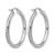 Rhodium-Plated 10K White Gold Hollow Diamond-Cut 3 mm Round Hoop Earrings, 30 mm Long - View 4