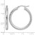 Rhodium-Plated 10K White Gold Hollow Diamond-Cut 3 mm Round Hoop Earrings, 30 mm Long - View 5