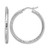 Rhodium-Plated 10K White Gold Hollow Diamond-Cut 3 mm Round Hoop Earrings, 35 mm Long