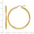 10K Yellow Gold Hollow Diamond-Cut 3 mm Round Hoop Earrings, 50 mm Long - View 5
