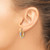 10K Yellow Gold with Rhodium Diamond Cut 3 mm Hoop Earrings, 20 mm Long - View 3