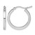 Rhodium-Plated 10K White Gold Hollow 2 mm Square Tube Hoop Earrings, 20 mm Long