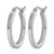 Rhodium-Plated 10K White Gold Hollow 2 mm Square Tube Hoop Earrings, 20 mm Long - View 2