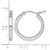 Rhodium-Plated 10K White Gold Hollow 2 mm Square Tube Hoop Earrings, 20 mm Long - View 5