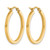 10K Yellow Gold Hollow 2 mm Square Tube Hoop Earrings, 25 mm Long - View 4