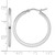 Rhodium-Plated 10K White Gold Hollow 2 mm Square Tube Hoop Earrings, 30 mm Long - View 5