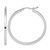 Rhodium-Plated 10K White Gold Hollow 2 mm Square Tube Hoop Earrings, 40 mm Long