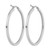 Rhodium-Plated 10K White Gold Hollow 2 mm Square Tube Hoop Earrings, 40 mm Long - View 4