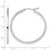 Rhodium-Plated 10K White Gold Hollow 2 mm Square Tube Hoop Earrings, 40 mm Long - View 5
