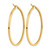 10K Yellow Gold Hollow 2 mm Square Tube Hoop Earrings, 50 mm Long - View 4