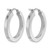 Rhodium-Plated 10K White Gold Hollow 3 mm Polished Square Tube Hoop Earrings, 25 mm Long - View 4