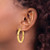 10K Yellow Gold Hollow 3 mm Polished Square Hoop Earrings, 30 mm Long - View 3