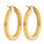 10K Yellow Gold Hollow 3 mm Polished Square Hoop Earrings, 30 mm Long - View 4