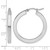 Rhodium-Plated 10K White Gold Hollow 3 mm Polished Square Tube Hoop Earrings, 30 mm Long - View 5
