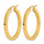 10K Yellow Gold Hollow 3 mm Polished Square Hoop Earrings, 35 mm Long - View 2