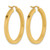 10K Yellow Gold Hollow 3 mm Polished Square Hoop Earrings, 35 mm Long - View 4