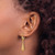 10K Yellow Gold Hollow Polished and Textured Leverback Dangle Earrings, 34.5 mm - View 3