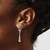Rhodium-Plated 10K White Gold Hollow Polished/Textured Leverback Dangle Earrings, 34.5 mm - View 3
