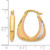 10K Two-Tone Gold Hollow with White Rhodium Polished and Satin Hoop Earrings, 23.2 mm - View 4