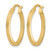 10K Yellow Gold Hollow Polished and Textured Oval Hoop Earrings, 24.85 mm - View 2