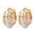 10K Yellow Gold Hollow with White Rhodium and Rose Gold Plating Polished 3 Row Oval Hoop Earrings, 18 mm - View 2