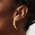 10K Yellow Gold Polished and Diamond-Cut 3-Row Drop Post Earrings, 32.75 mm - View 3