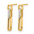 10K Yellow Gold with Rhodium Polished and Diamond-Cut Link Dangle Earrings, 23.2 mm - View 2