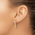 10K Yellow Gold with Rhodium Polished and Diamond-Cut Link Dangle Earrings, 23.2 mm - View 3