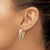 10K Yellow Gold Hollow with White Rhodium Polished 3-Row Oval Hoop Earrings, 25 mm - View 3