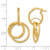 10K Yellow Gold Hollow Polished and Twisted Dangle Circles Hoop Drop Earrings, 31.6 mm - View 4